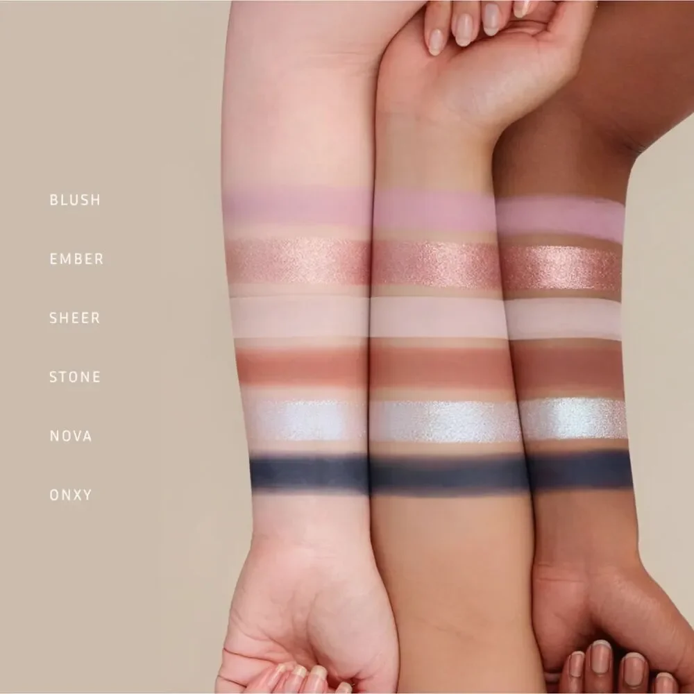 NIB Lithe Astral 6-Pan Eyeshadow Palette, Neutral Shimmer Metallic